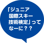 「ジュニア国際スキー検定」ってなーに？